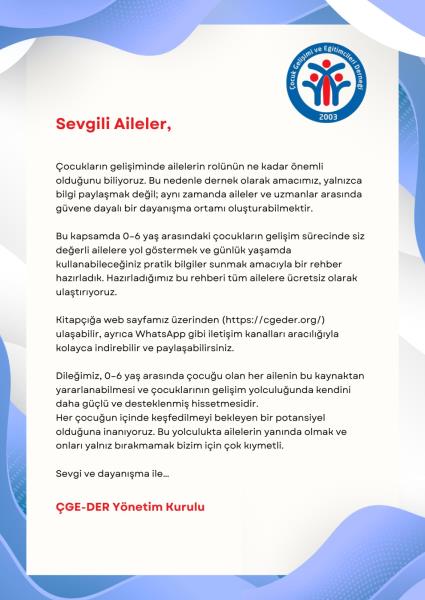 Sevgili Aileler,